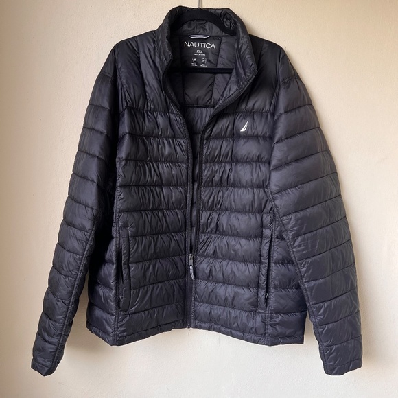 Nautica ~Men Quilted Puffer Jacket~ Water Resistant~ Size 2XL Black - Picture 1 of 10
